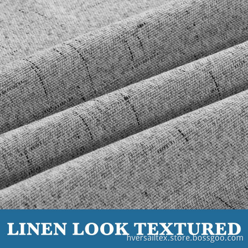Thick Linen Textured Patio Sliding Door Blackout Curtain